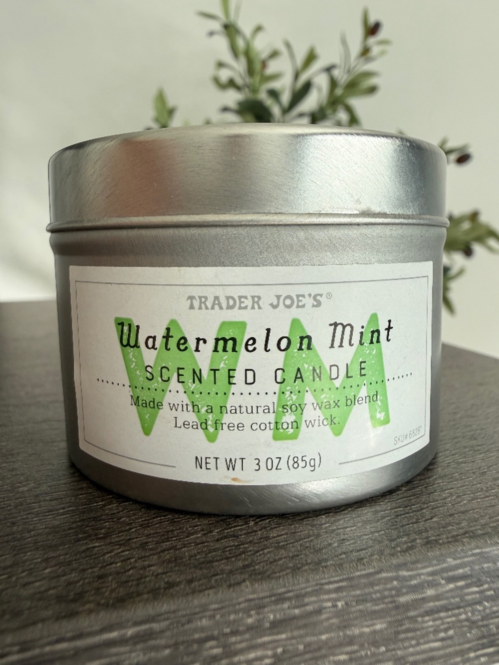Trader Joe’s Watermelon Mint 3 oz Soy Candle Tin Unused